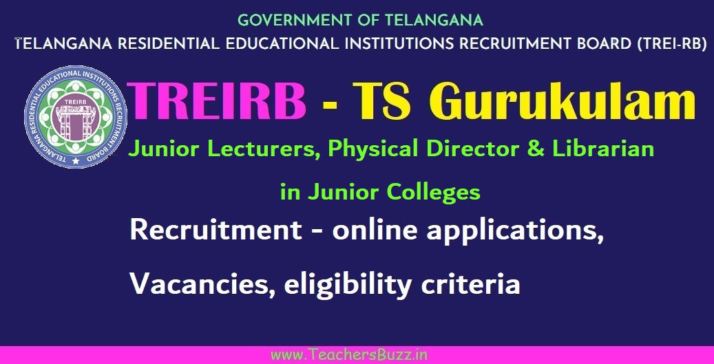 Treirb Gurukulam Jls Junior Lecturers Physical Director And Librarian