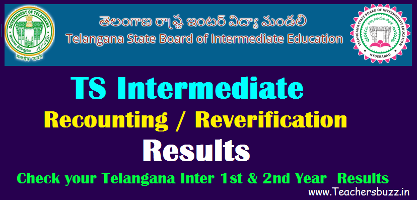 TS Inter Recounting / Reverification Results, answer scripts photo copy 2020