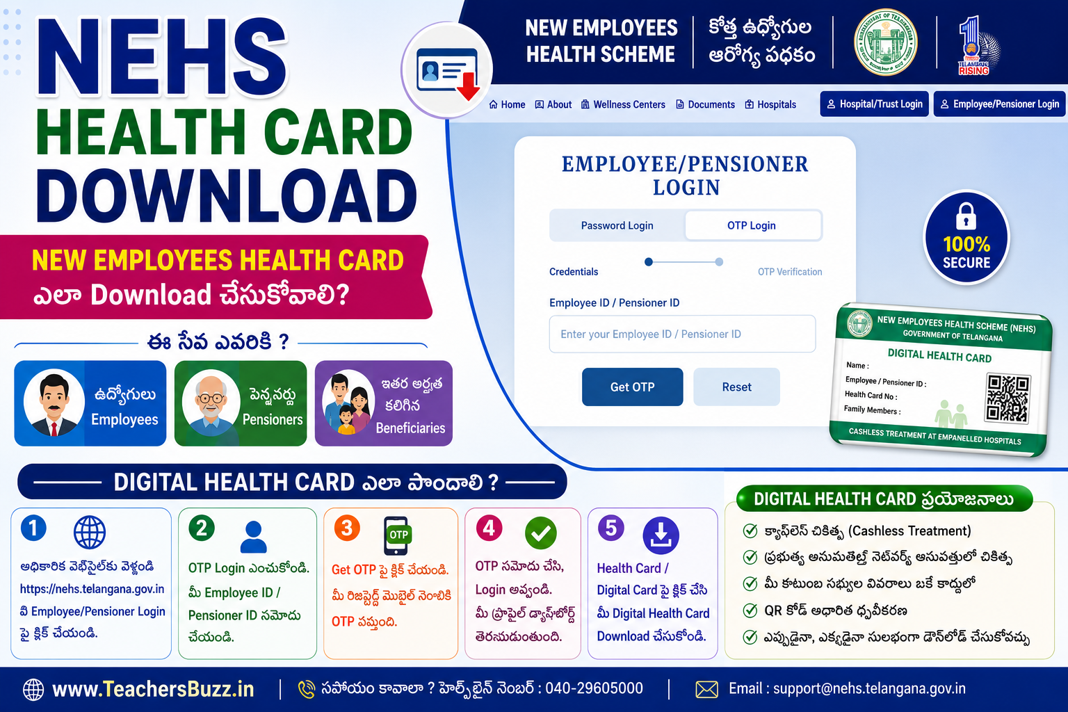 New Employees Health Scheme Health card download